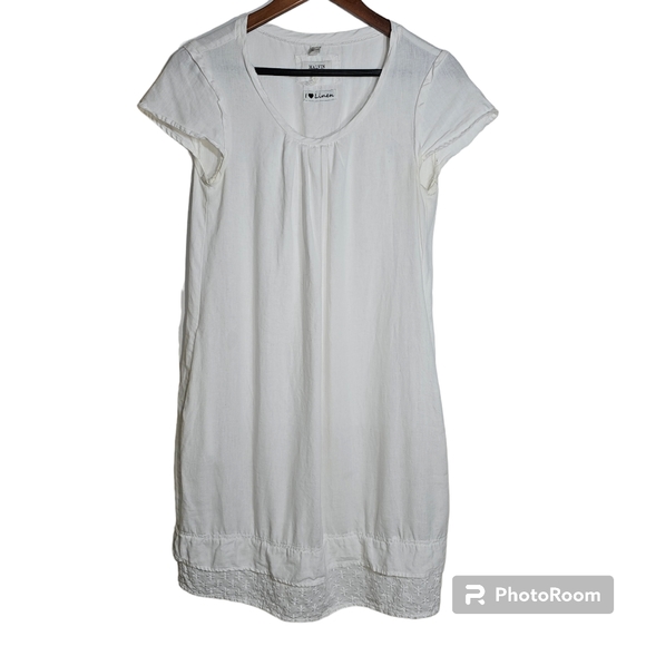 Anthropologie Malvin I Love Linen Cap Sleeve Dress Size S White - Picture 1 of 5